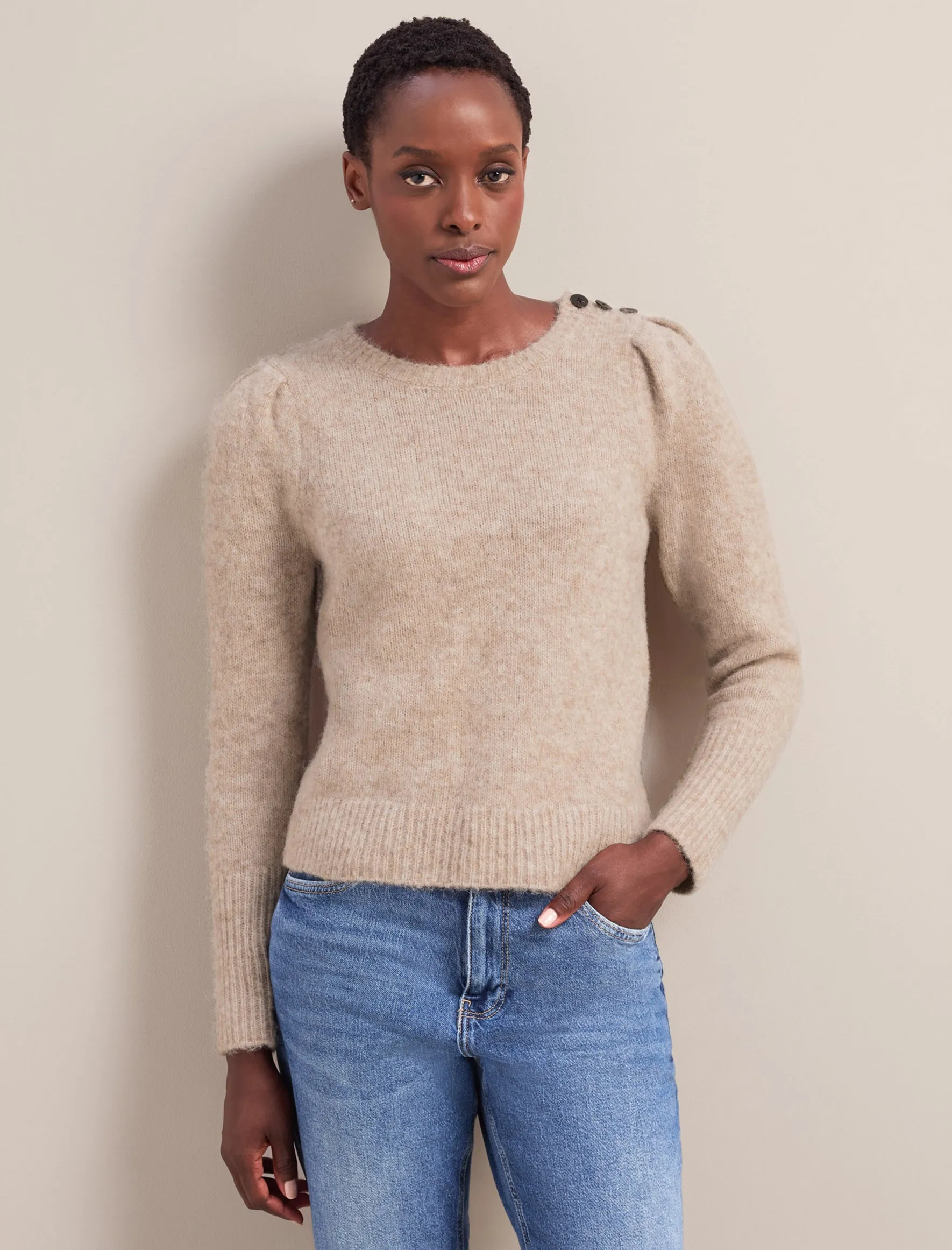 Joss Alpaca Jumper - Taupe