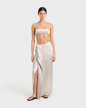 Kobe Satin Slimline Bodice - Silver