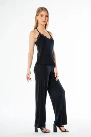 Laced Tank Top in Black