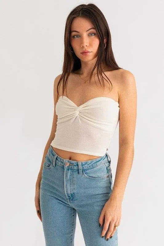 LE LIS Twist Tube Crop Top, Multiple Colors
