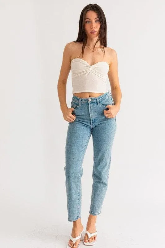 LE LIS Twist Tube Crop Top, Multiple Colors