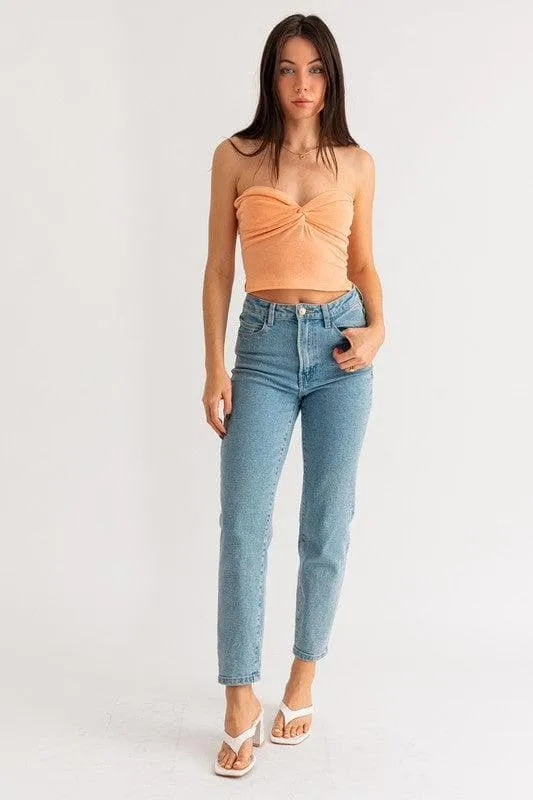 LE LIS Twist Tube Crop Top, Multiple Colors