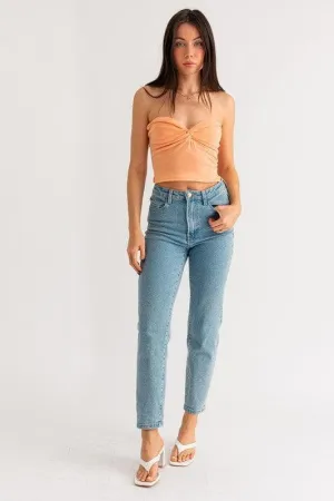 LE LIS Twist Tube Crop Top, Multiple Colors