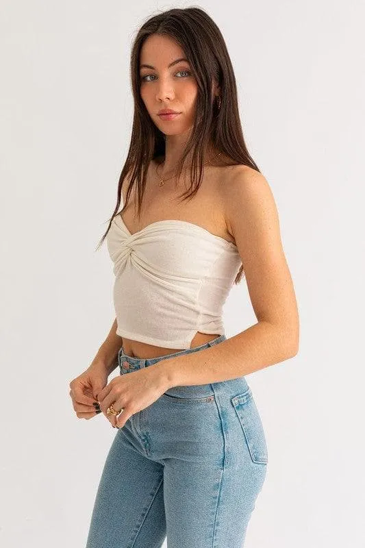 LE LIS Twist Tube Crop Top, Multiple Colors