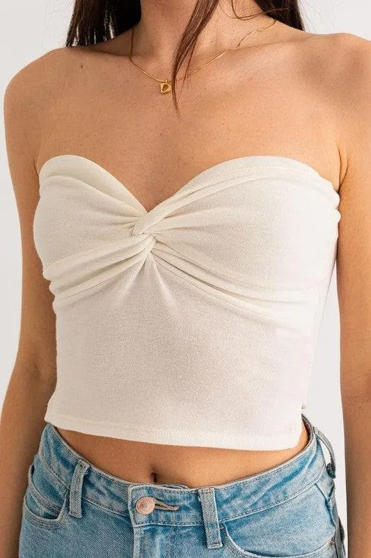 LE LIS Twist Tube Crop Top, Multiple Colors