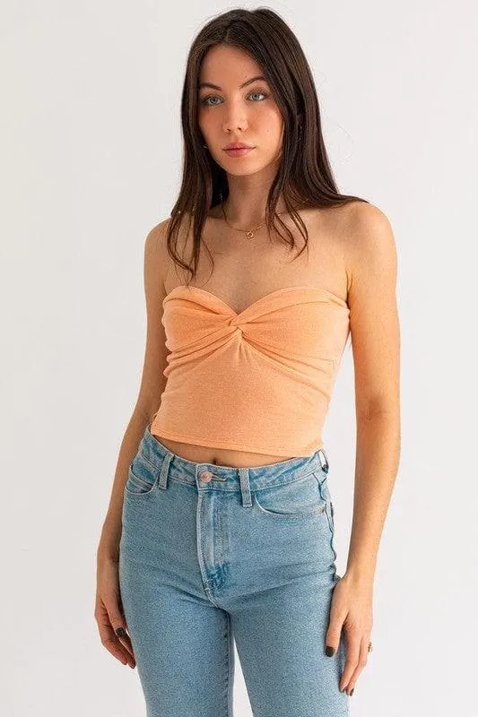 LE LIS Twist Tube Crop Top, Multiple Colors