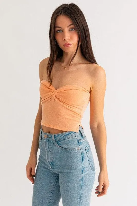 LE LIS Twist Tube Crop Top, Multiple Colors