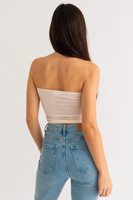 LE LIS Twist Tube Crop Top, Multiple Colors
