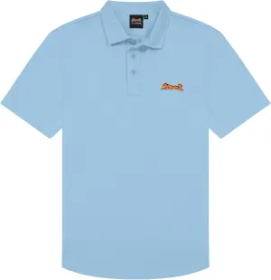 Le TIGRE Classic Cotton Polo Shirts for Men - Breathable Collared Shirts for Men with Stretch - Machine Washable Mens Polo Shirts - Sky Blue, Size XXL