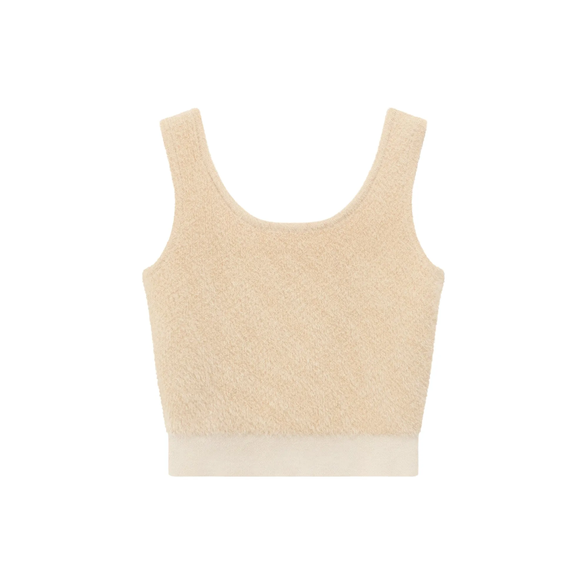 Lettering Soft Fluffly Sleeveless Crop Top