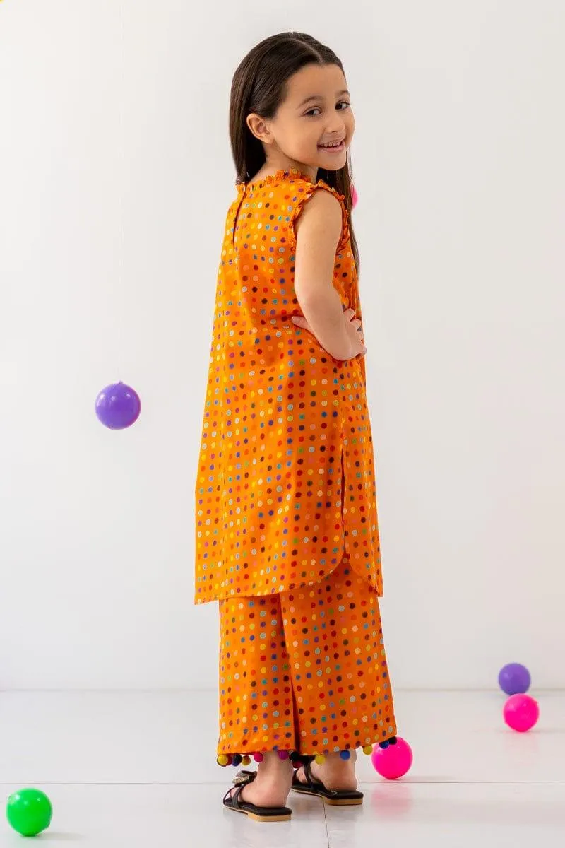 Little Ego - Multi dots 2 piece - Orange - Lawn