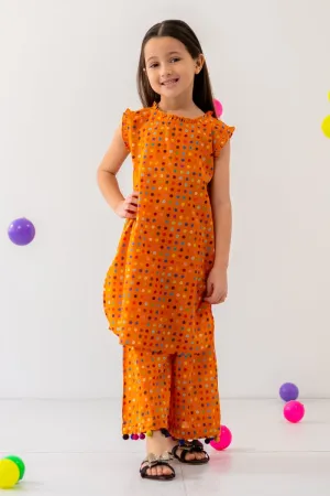 Little Ego - Multi dots 2 piece - Orange - Lawn