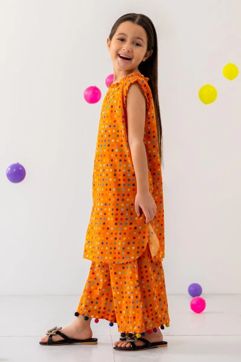 Little Ego - Multi dots 2 piece - Orange - Lawn
