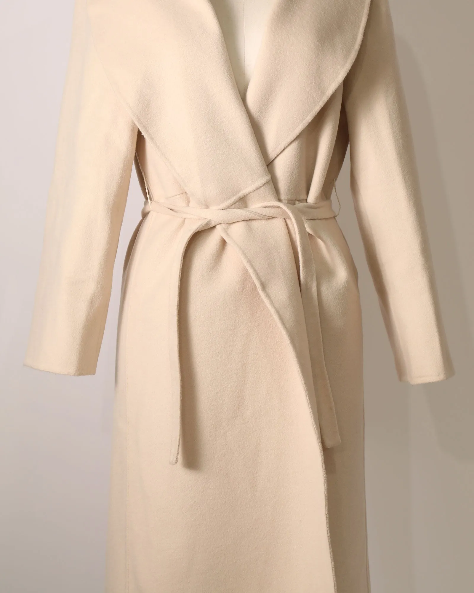 Longline Belted Coat - Cream