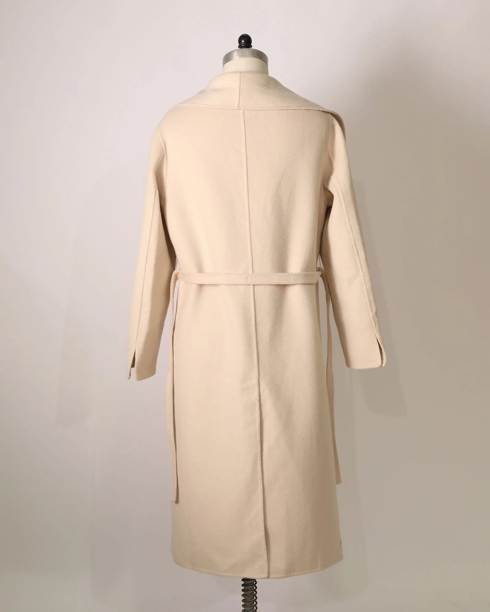 Longline Belted Coat - Cream