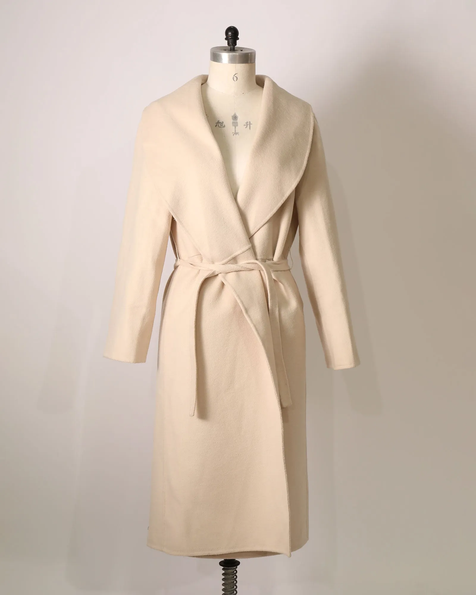 Longline Belted Coat - Cream