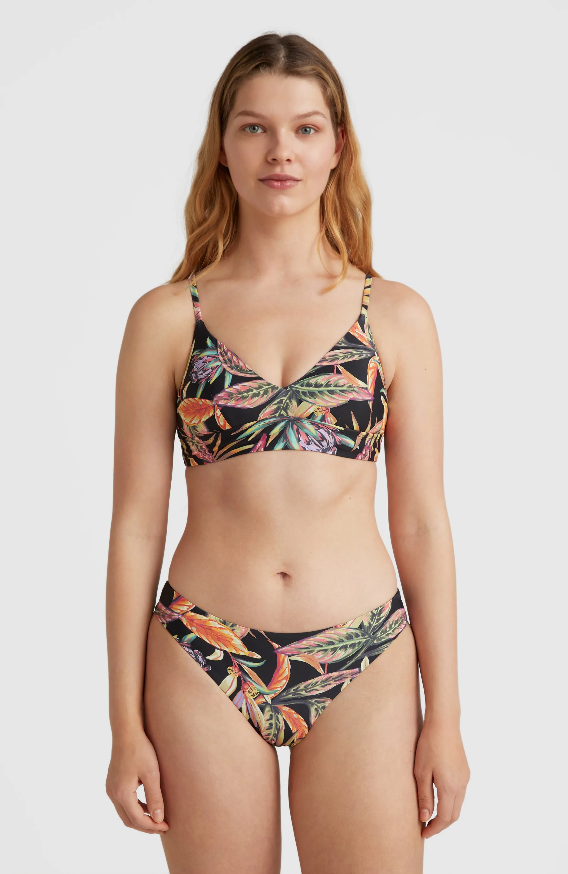 Maoi Bikini Bottoms | Black Tropical Flower