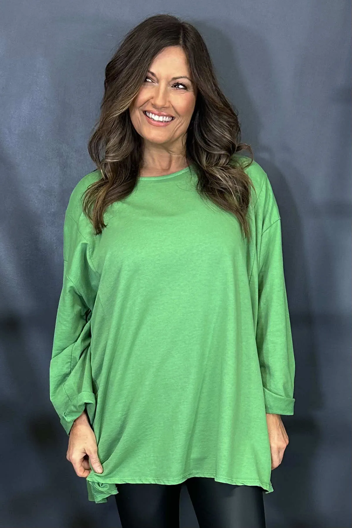 Maude Cotton Pocket Top Green