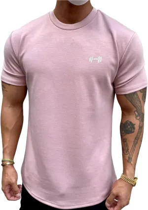 Men's Muscle Fit Longline Bodybuilding Workout Casual Fashion Short Sleeve T-Shirt