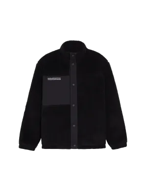 Mens Recycled Wool Fleece Jacket—black