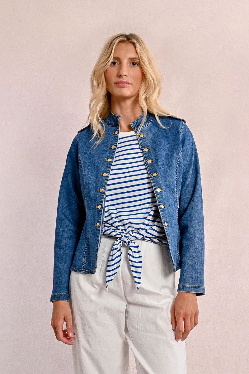 Molly Bracken Military Style Denim Jacket