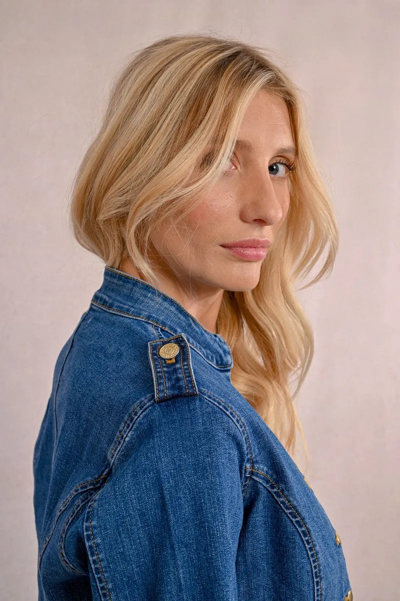 Molly Bracken Military Style Denim Jacket