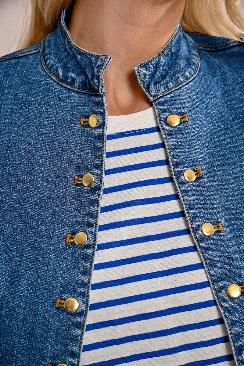 Molly Bracken Military Style Denim Jacket
