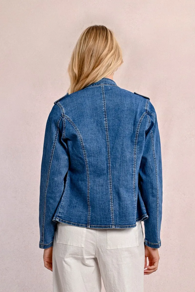Molly Bracken Military Style Denim Jacket