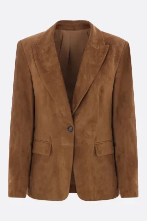 Monili Single-Breasted Suede Jacket