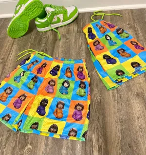 NEON CLB CUSTOM MESH BASKETBALL TRUNK DRAWSTRING SHORTS