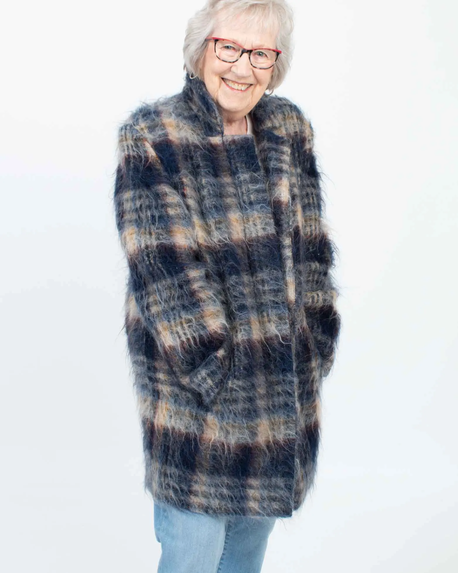 Plaid Mohair Coat