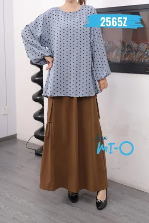 Polka Dots Sleeve Blouse - 2565Z