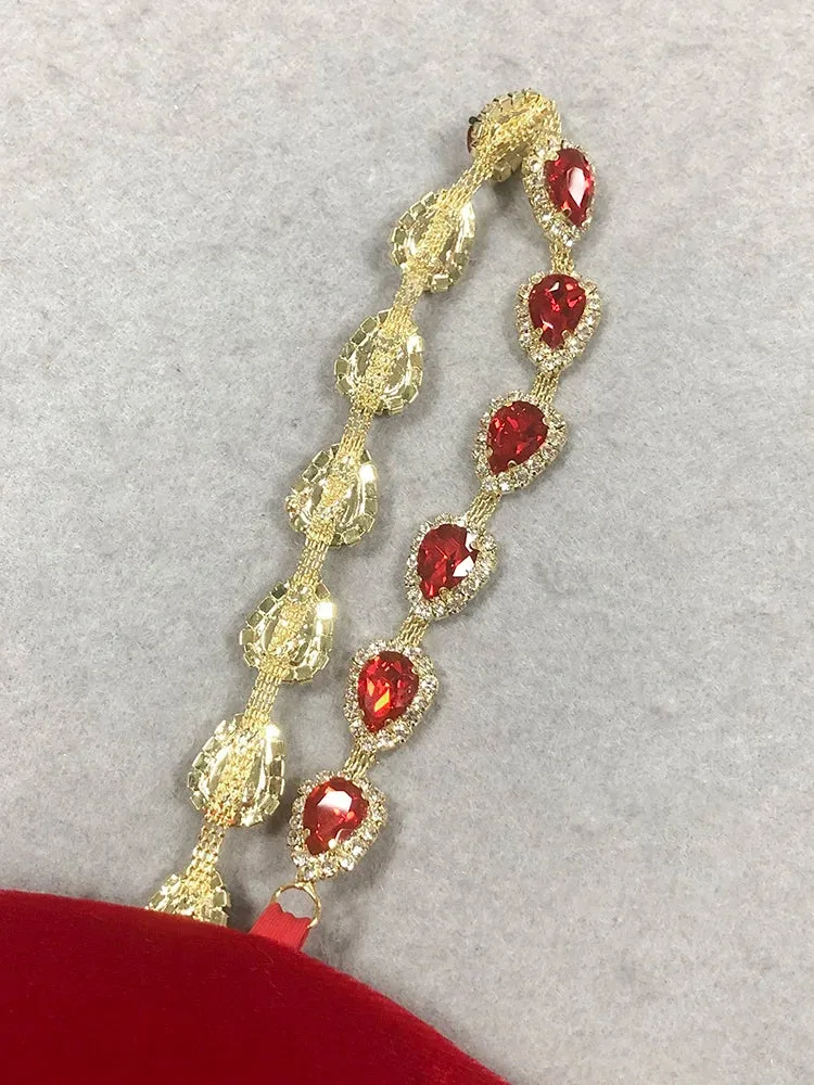 Red Velvet Diamond Strap Jumpsuit