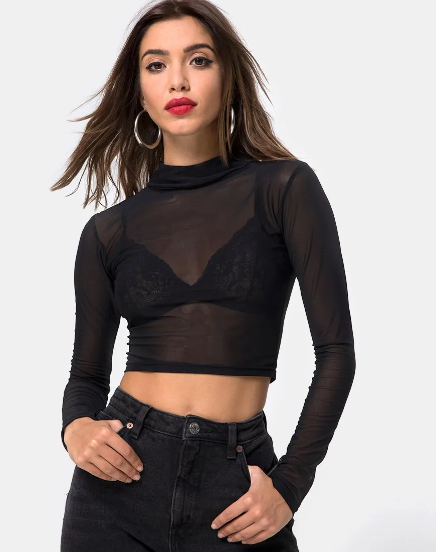Rhala Crop Top in Black