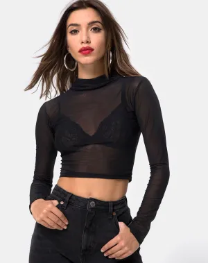 Rhala Crop Top in Black