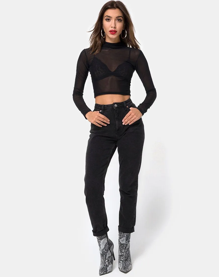 Rhala Crop Top in Black