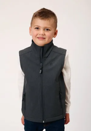 Roper Boys Technical Heather Grey Polyester Softshell Vest M