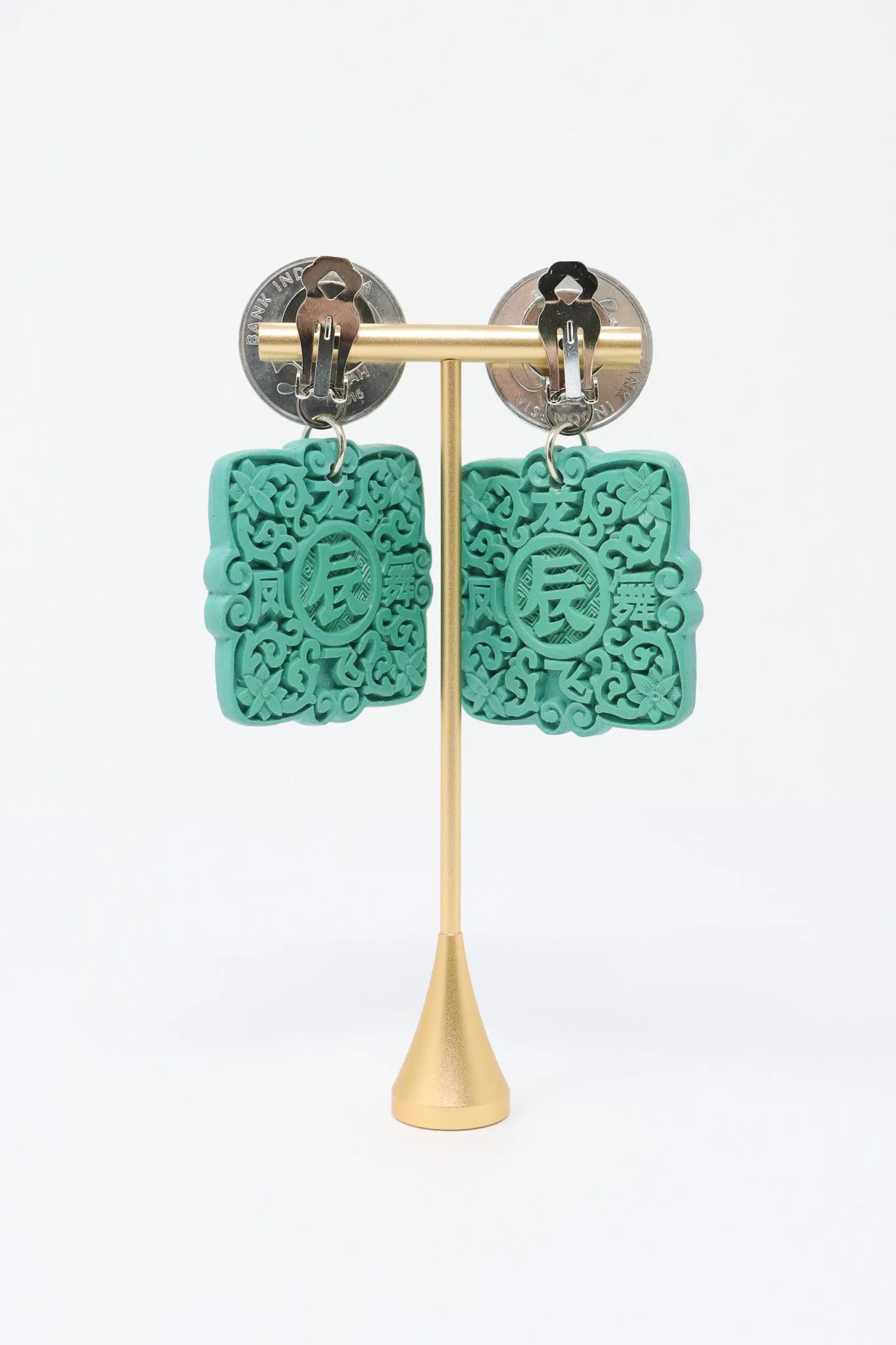 Sally Bass Cinnabar Dragon Clip-On Earrings