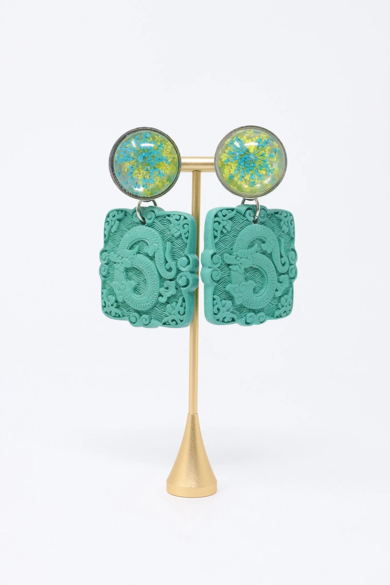 Sally Bass Cinnabar Dragon Clip-On Earrings