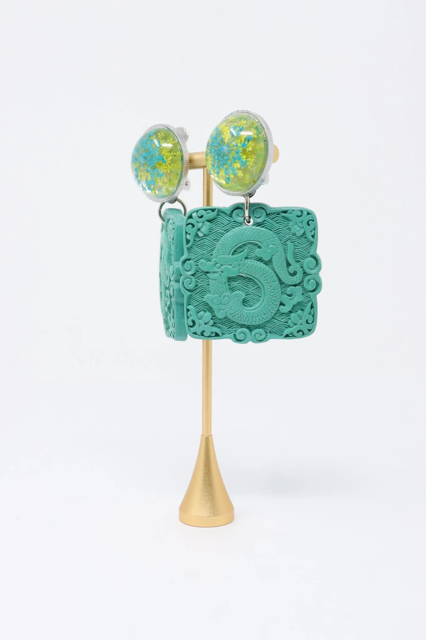 Sally Bass Cinnabar Dragon Clip-On Earrings