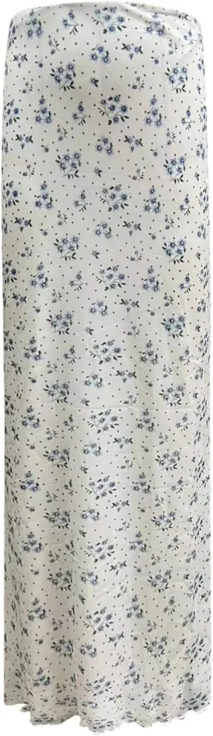 Skirts for Women Midi Length Women Ladies Fashion Casual Printed Skirt Small Floral Long Skirt Flowy Skirt