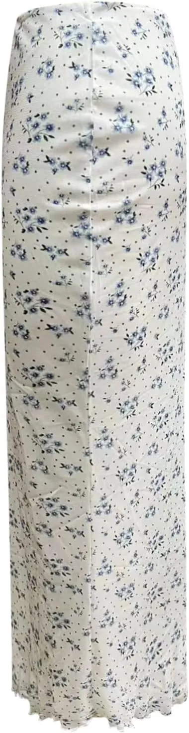 Skirts for Women Midi Length Women Ladies Fashion Casual Printed Skirt Small Floral Long Skirt Flowy Skirt