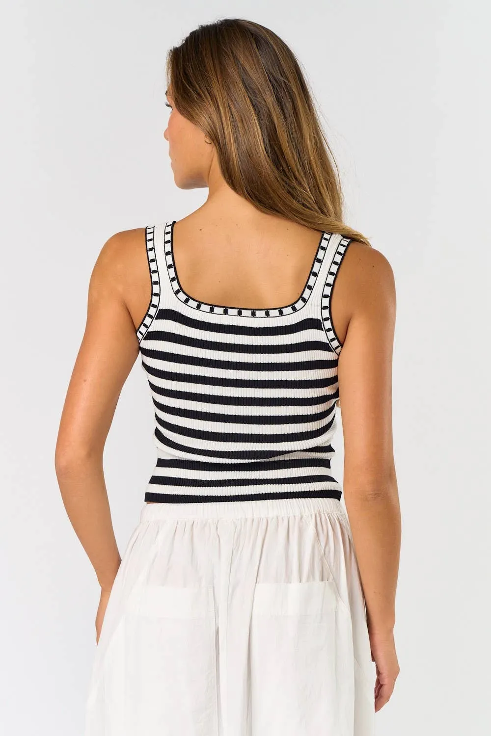 STRIPED SWEATER TANK