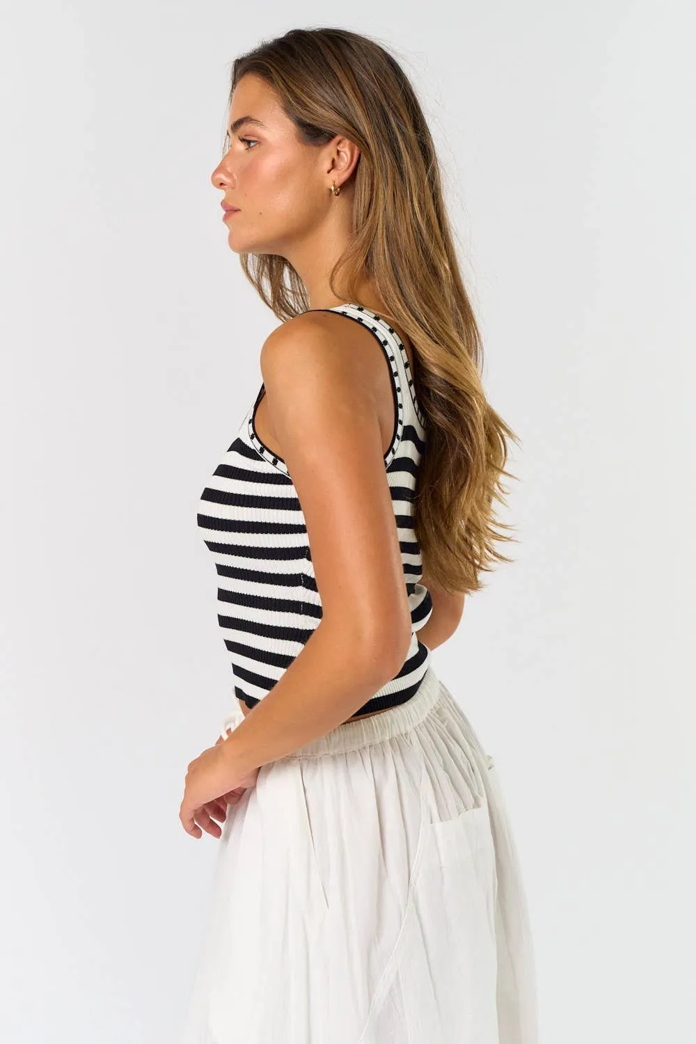 STRIPED SWEATER TANK