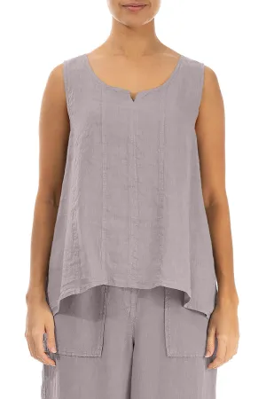 Sweetheart Neck Greige Linen Top