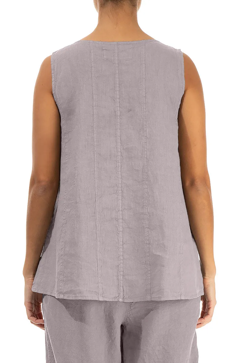 Sweetheart Neck Greige Linen Top
