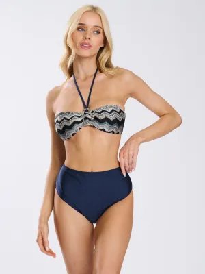 The 'Flamenco' high waisted brief bottom in Navy