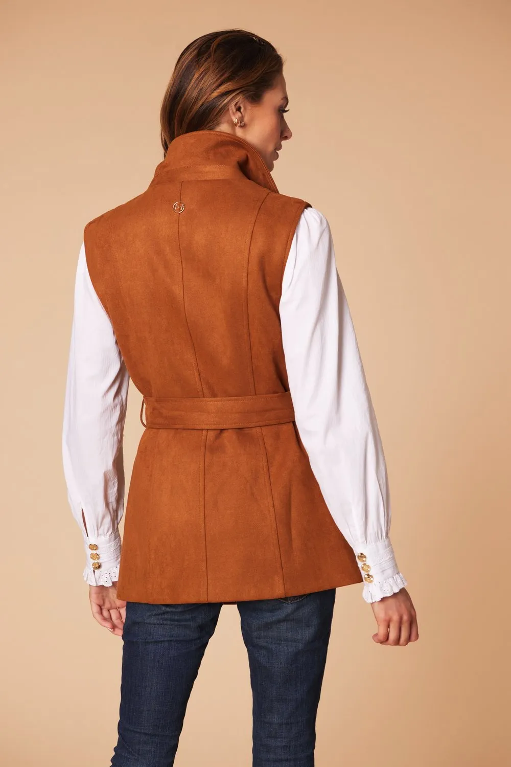 The Wentworth Faux Suede Gilet Tan