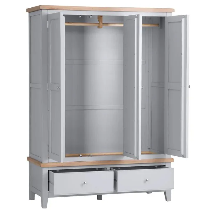 Thornham 3 Door Wardrobe, Grey
