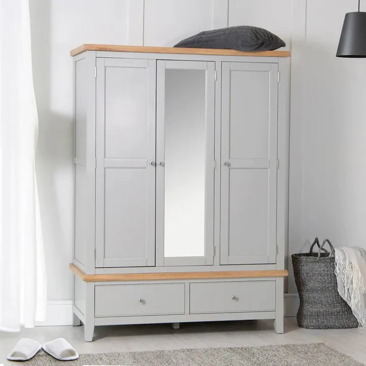 Thornham 3 Door Wardrobe, Grey